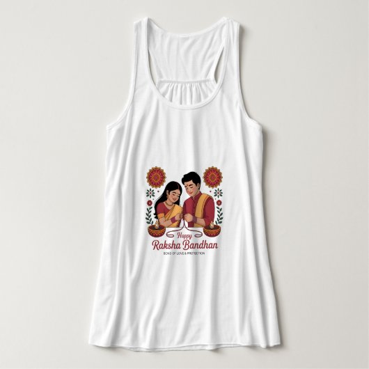 Raksha Bandhan  Flowy Racerback Tank Top (Design voorkant)