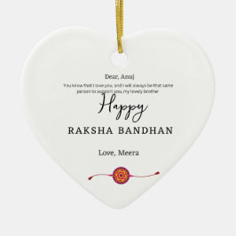 Raksha bandhan, gelukkige rakhi kaart, keramisch ornament