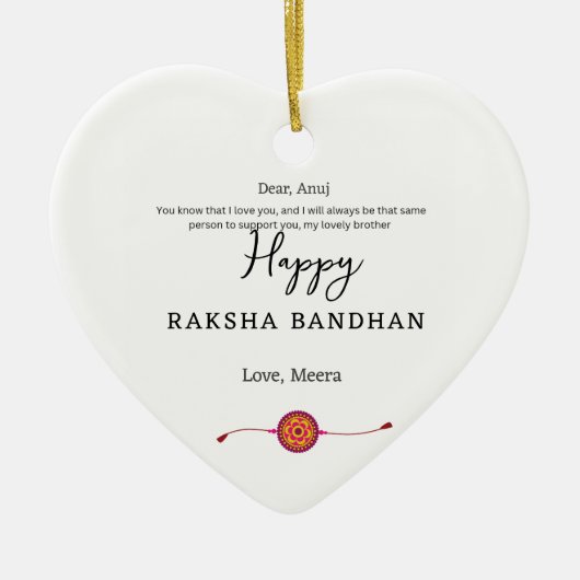 Raksha bandhan, happy rakhi card, keramisch ornament (Voorkant)