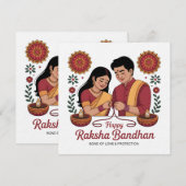 raksha bandhan Invitation Kaart (Voorkant / Achterkant)