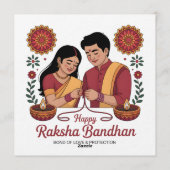 raksha bandhan Invitation Kaart (Achterkant)