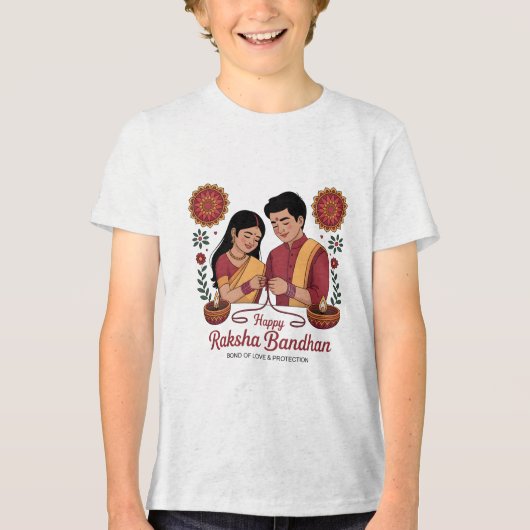 Raksha Bandhan Jongeren Tri-blend T-Shirt (Voorkant)
