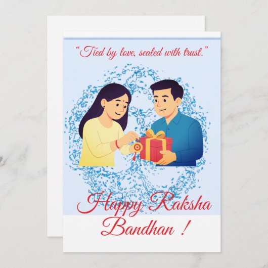 Raksha Bandhan Kaart (Voorkant / Achterkant)