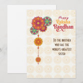 Raksha Bandhan Kaart| Gepersonaliseerd | Bewerkbar Feestdagenkaart (Voorkant / Achterkant)