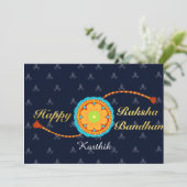 Raksha bandhan kaart met naam en bericht, Rakhi (Staand voorkant)