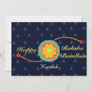 Raksha bandhan kaart met naam en bericht, Rakhi