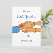Raksha bandhan kaart voor zus, Rakhi / Rakhri kaar (Staand voorkant)
