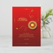 Raksha Bandhan Red en Gold Wenskaart (Staand voorkant)
