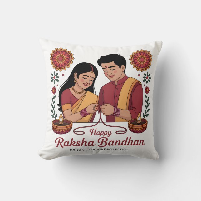 Raksha Bandhan Throw Pillow Kussen (Voorkant)