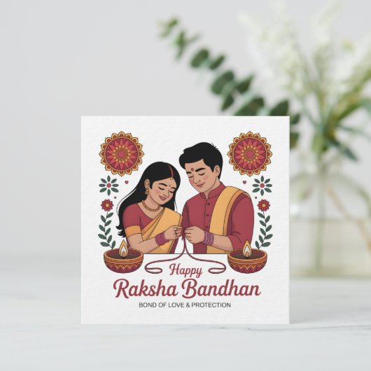Raksha Bandhan uitnodiging (Staand voorkant)