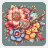 Raksha Bandhan Vierkante Sticker (Voorkant)