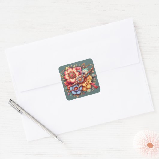 Raksha Bandhan Vierkante Sticker (Envelop)