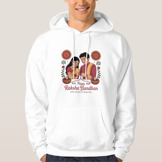 Raksha Bandhan volwassen trui met capuchon Hoodie (Voorkant)