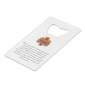 Raksha Mask Creditkaart Flessenopener (Achterkant Gekanteld)