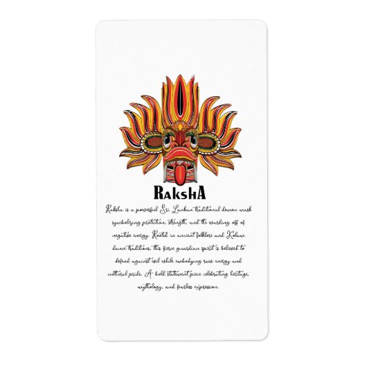 Raksha Mask Etiket (Voorkant)