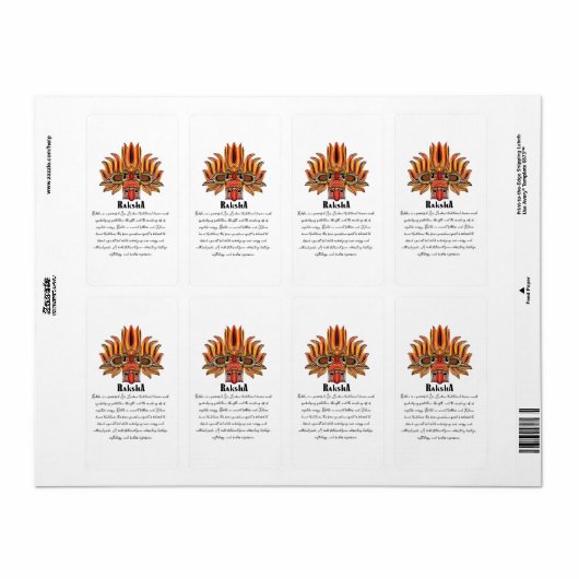 Raksha Mask Etiket (Full Sheet)