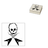 Rakster-schedel-kruisbeenderen illustratie kunstst rubberstempel (Gestempeld)