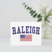 Raleigh Amerikaanse vlag Briefkaart (Staand voorkant)
