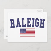 Raleigh Amerikaanse vlag Briefkaart (Voorkant / Achterkant)