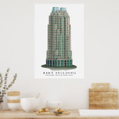 Raleigh BB&T Building Architecture Print (Keuken)