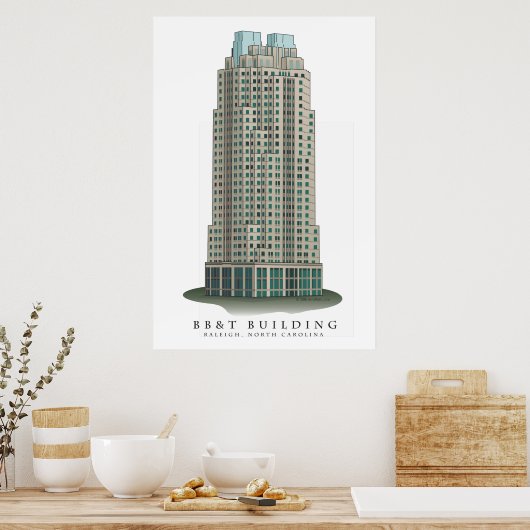 Raleigh BB&T Building Architecture Print (Keuken)