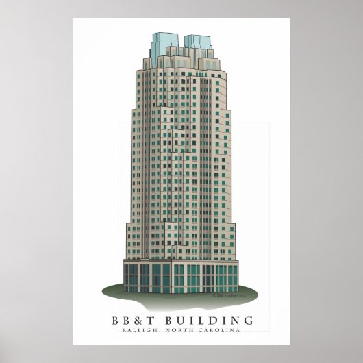 Raleigh BB&T Building Architecture Print (Voorkant)