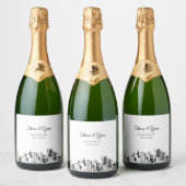 Raleigh Bruiloft Champagne Label Sparkling Wijnetiket (Flessen)