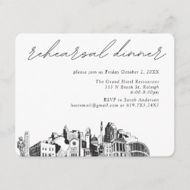 Raleigh Bruiloft Elegant repetitie diner Informatiekaartje