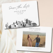 Raleigh Bruiloft Modern Save the Date Kaart