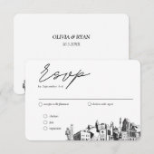 Raleigh Bruiloft Traditionele RSVP Maaltijd Optie Informatiekaartje (Voorkant / Achterkant)