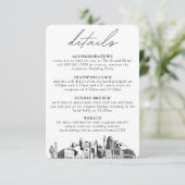 Raleigh Bruiloft Verticale Details Informatiekaartje (Staand voorkant)