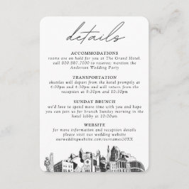 Raleigh Bruiloft Verticale Details Informatiekaartje