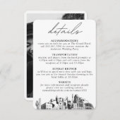 Raleigh Bruiloft Verticale Details Informatiekaartje (Voorkant / Achterkant)