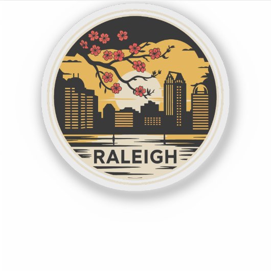 Raleigh City North Carolina Verenigde Staten Sticker (Voorkant)