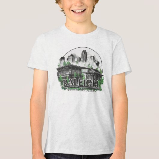 Raleigh City North Carolina Verenigde Staten Tri-Blend Shirt (Voorkant)