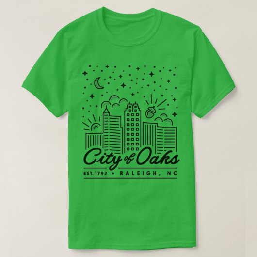 Raleigh City of Oaks Merchandise  T-shirt (Design voorkant)
