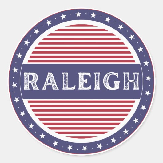 Raleigh City Pride Embleem – Amerikaanse identitei Ronde Sticker (Voorkant)