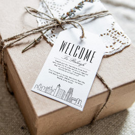Raleigh City Skyline | Welkomstbericht cadeaubijsl Cadeaulabel