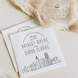 Raleigh Deco Skyline   Weddenschap Napkins Servet