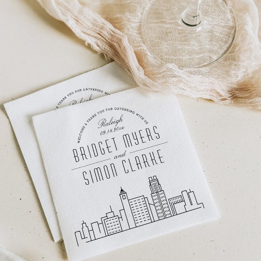 Raleigh Deco Skyline | Weddenschap Napkins Servet