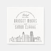 Raleigh Deco Skyline | Weddenschap Napkins Servet (Voorkant)