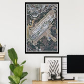 Raleigh-Durham Intl Airport Satellite Map Poster (Thuiskantoor)