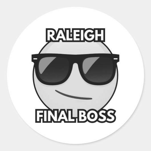 Raleigh Eindbaas Cool Emoji Sticker (Voorkant)