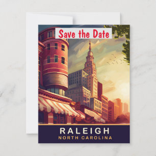 Raleigh Historische Toren Klassieke Trouw Uitnodig Save The Date