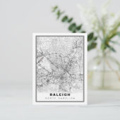 Raleigh Map Briefkaart (Staand voorkant)