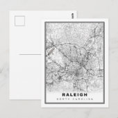Raleigh Map Briefkaart (Voorkant / Achterkant)