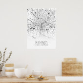 Raleigh Map - North Carolina - City Map Poster (Keuken)