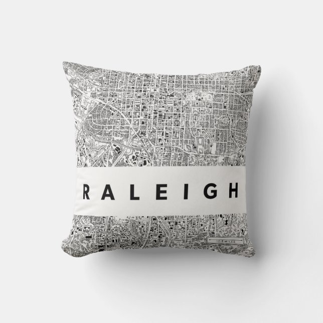 Raleigh Map Pillow Kussen (Voorkant)