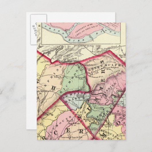 Raleigh, Mercer, Summers, Monroe counties Briefkaart (Voorkant / Achterkant)