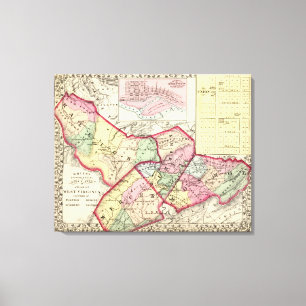 Raleigh, Mercer, Summers, Monroe counties Canvas Afdruk